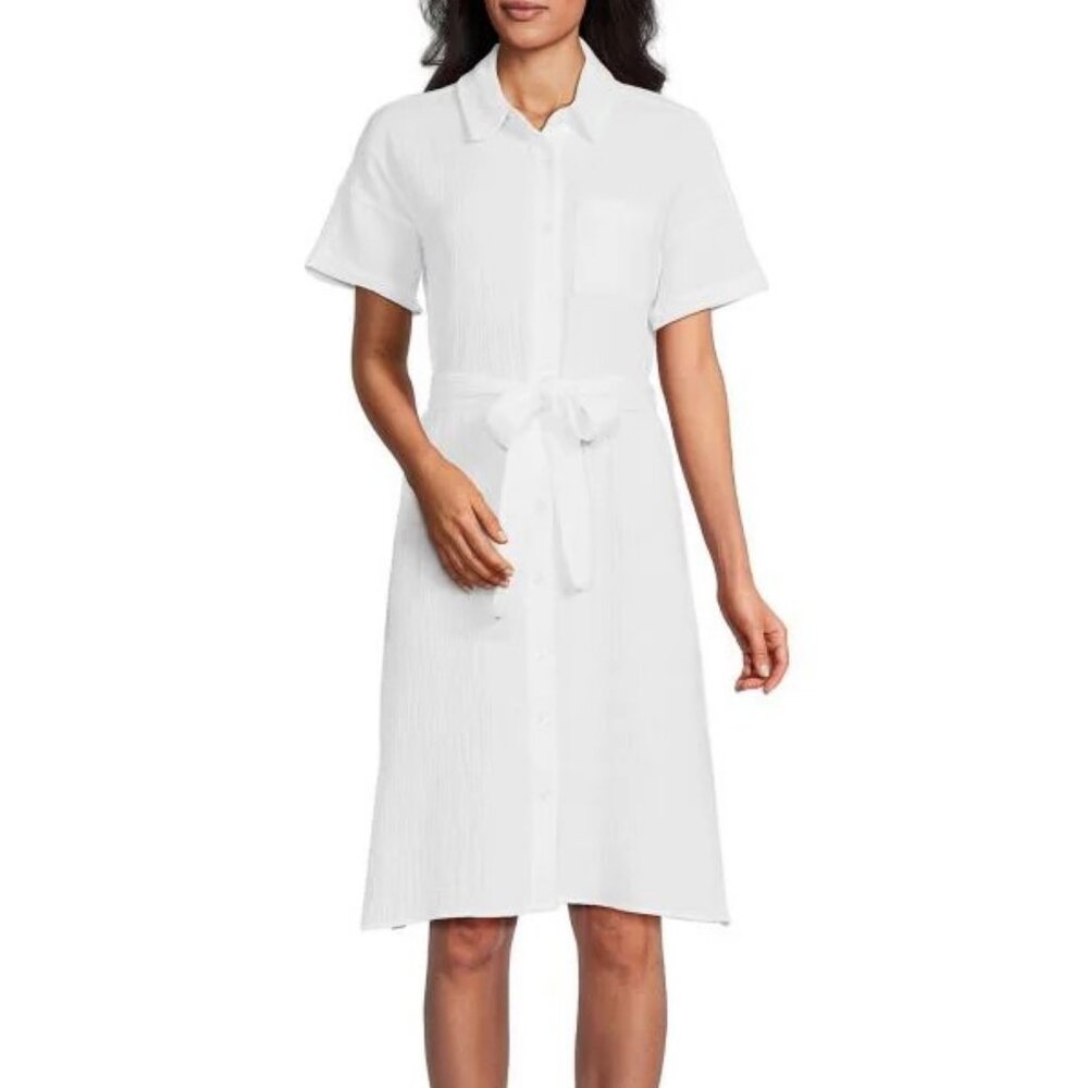 Saks Fifth Avenue Belted Knee Length Shirtdress